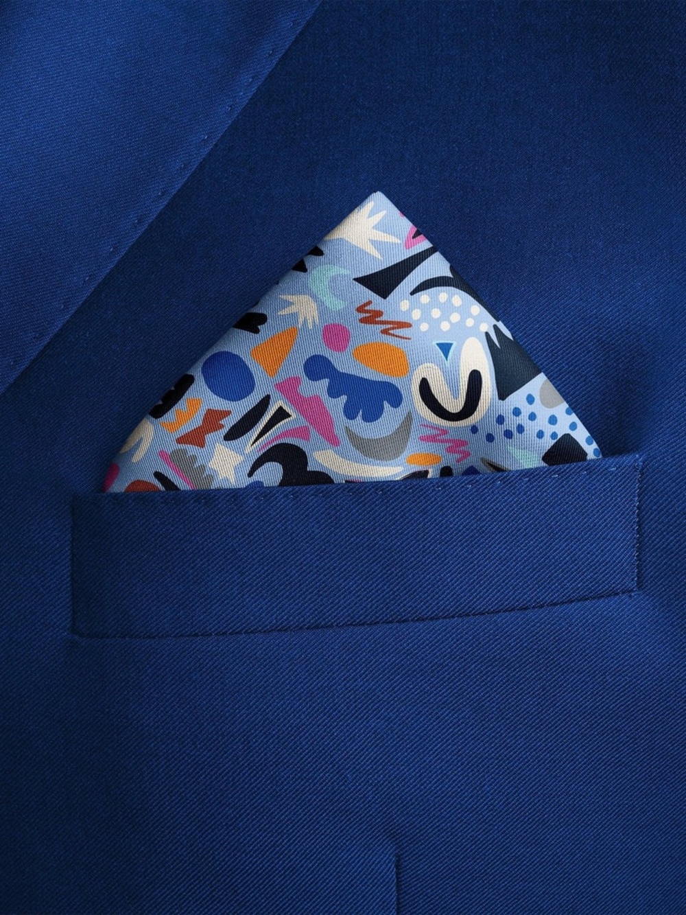 CB GREY 100% Silk Fun Design ‘The Elise Midi’ Pocket Square Scarf - Picture 5 of 11